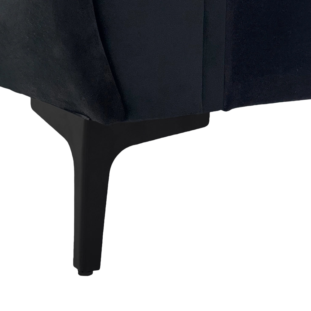 Divano 2 posti compatto con altezza seduta ergonomica e rivestimenti sfoderabili in Poliestere Nero 173.5 cm