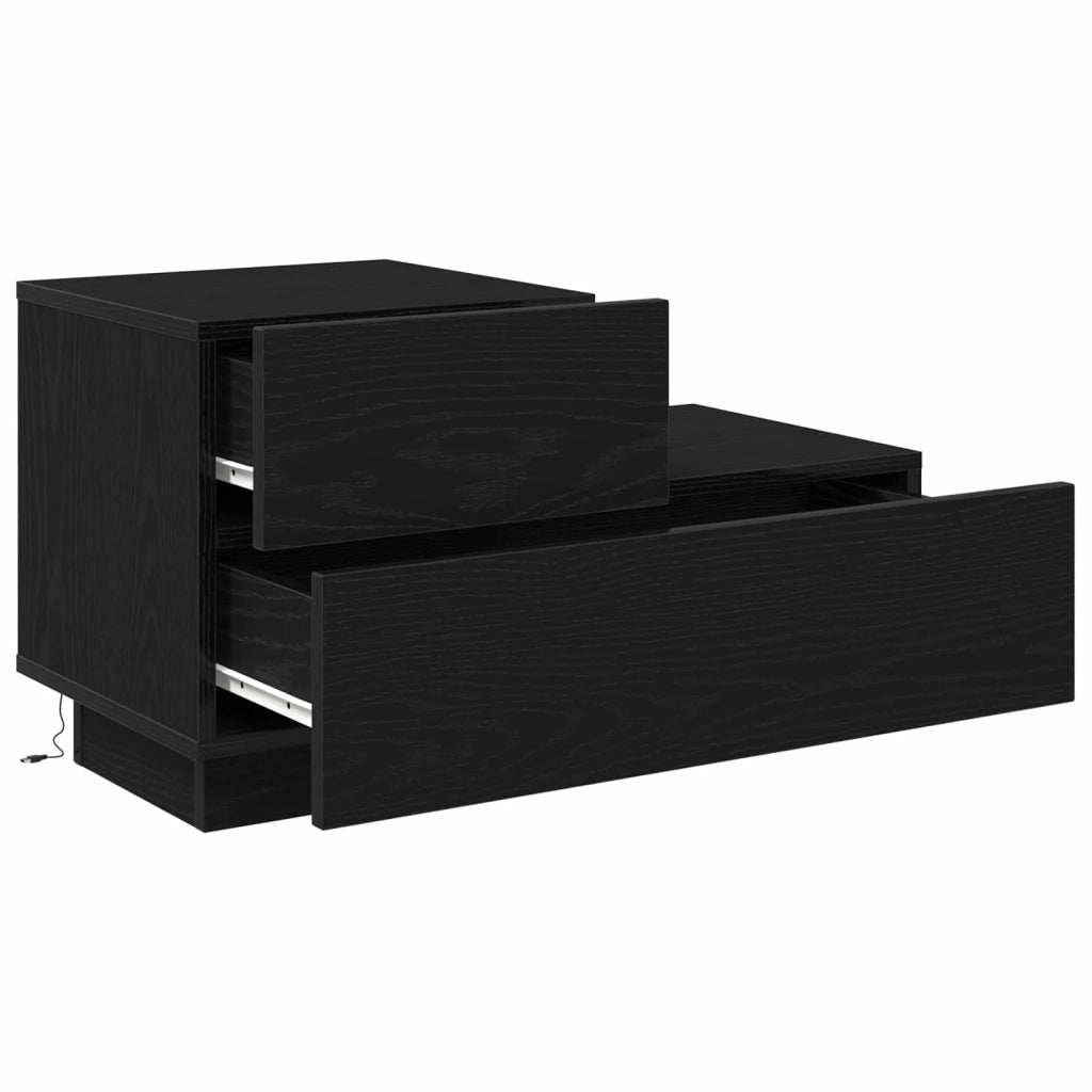 Comodino | Armadio da Notte | Mobiletto da notte con cassetto Rovere Nero 70 x 36 x 40,5 cm