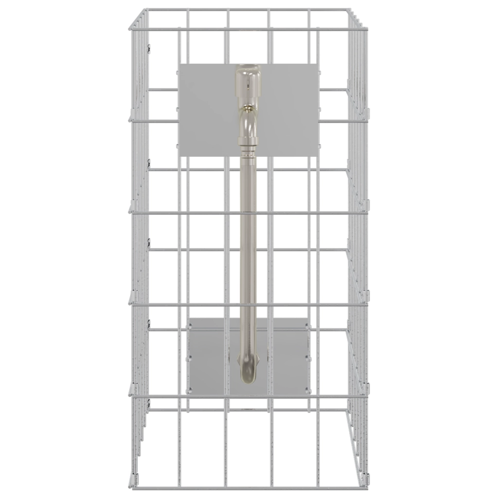 Colonna Gabion con Rubinetto 50x25x25 cm Acciaio Inox