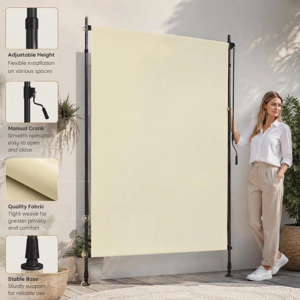 Exterior Roller Blind 150 X 270 Cm Cream