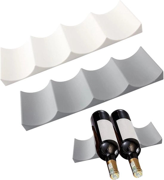 2 pezzi di supporto per bottiglie per frigorifero - supporto per bottiglie per vino - organizzatore per frigorifero per cucina - per armadio o bar - organizzatore per bottiglie in cucina - per vino, birra e bottiglie (bianco e grigio)