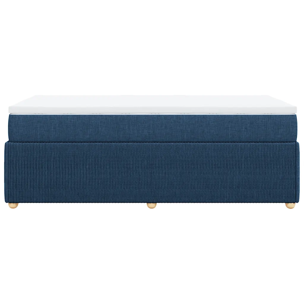 Giroletto a Molle con Materasso-Struttura Letto Blu 90x190 cm in Tessuto 379649
