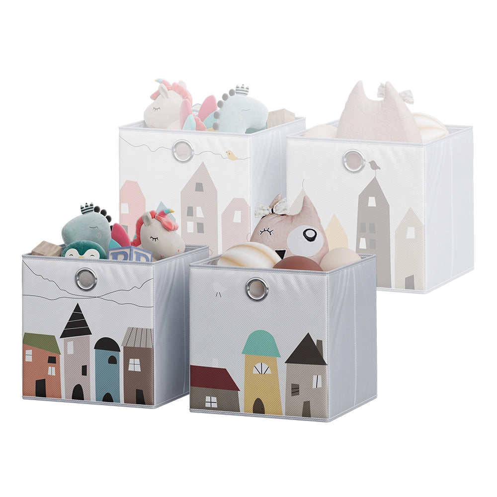 Vicco Scatola pieghevole Grigio (città) 30 x 30 cm (motivo città)