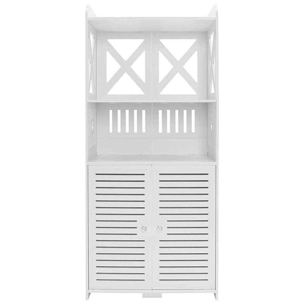 Trade Shop - Armadietto Da Bagno Multiuso Con Porta Scaffali Soggiorno Camera Cucina 40 X 25 X 90 Cm -