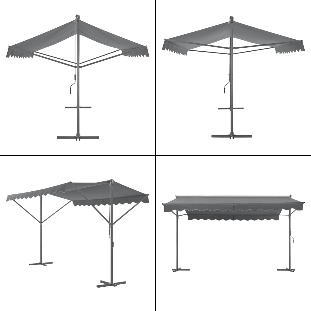 Tenda da sole autoportante a doppia pendenza 400 x 300 x 260 cm grigio scuro 03_0008294