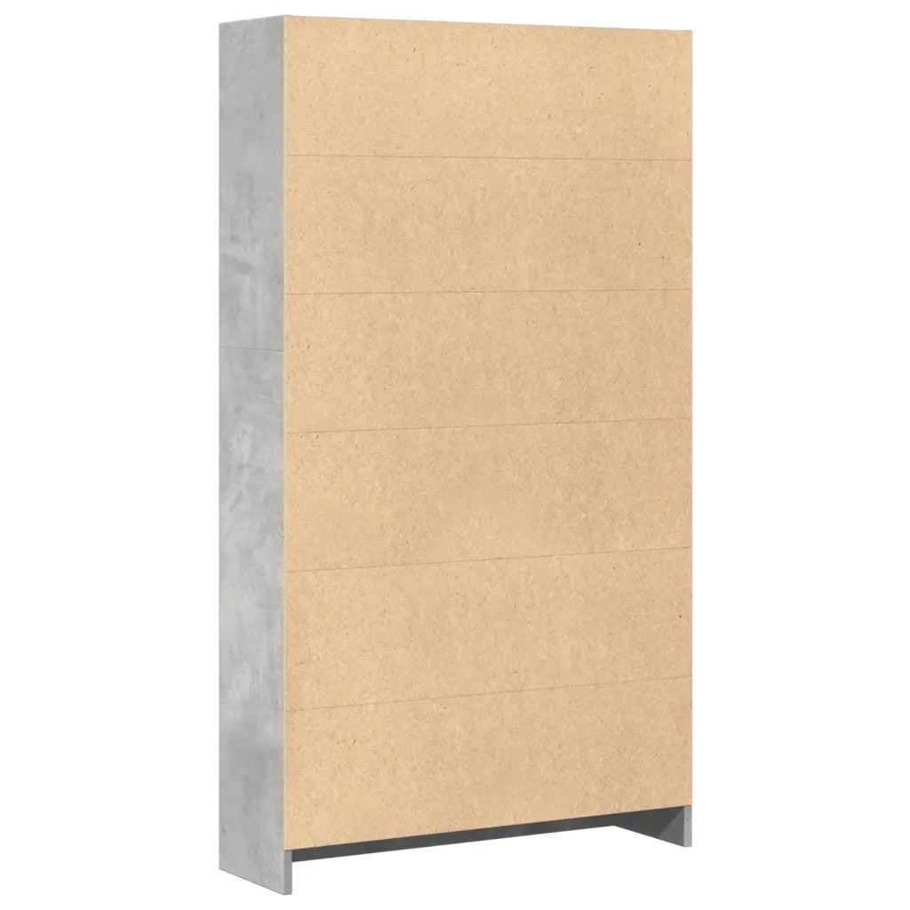 Libreria Grigio Cemento 80x24x143 cm in Legno Multistrato 857847