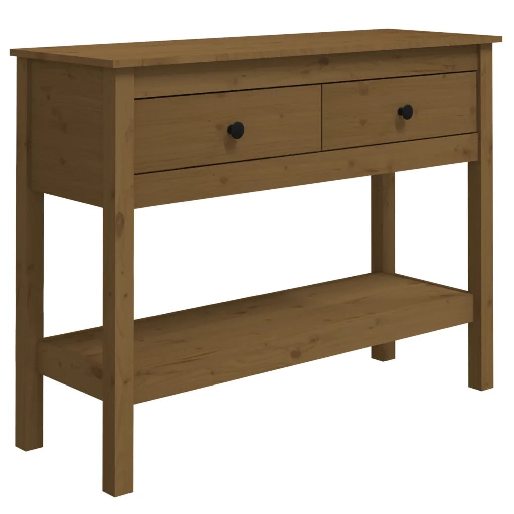Tavolo Consolle Ambrato 100x35x75 cm in Legno Massello di Pino 814627