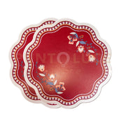 SET 2 SOTTOPIATTI ARMONIA IN CRISTALLO ACRILICO E ECOPELLE COLORE BORDEAUX