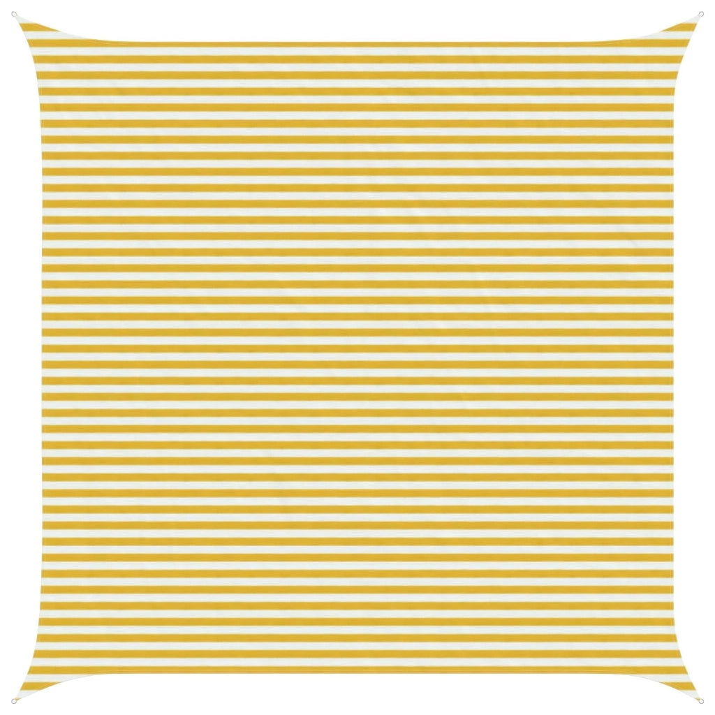 Telo Ombra-Vela Ombreggiante-Parasole a Vela Giallo e Bianco 5 x 5 m HDPE
