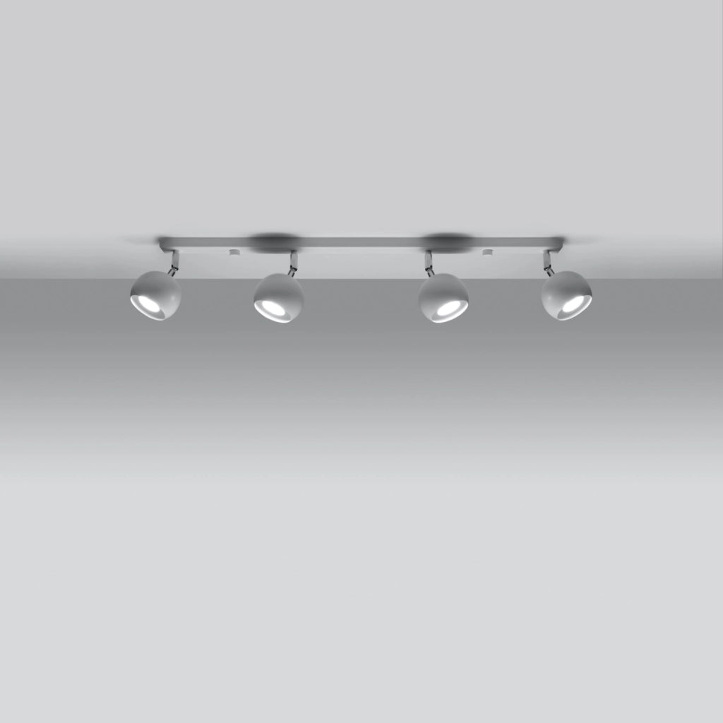Plafoniera a barra FOKUMO Pure Lume 4 luci GU10 bianco