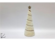 Decorazione Natale Casa Albero con Pelliccia Beige 30 cm