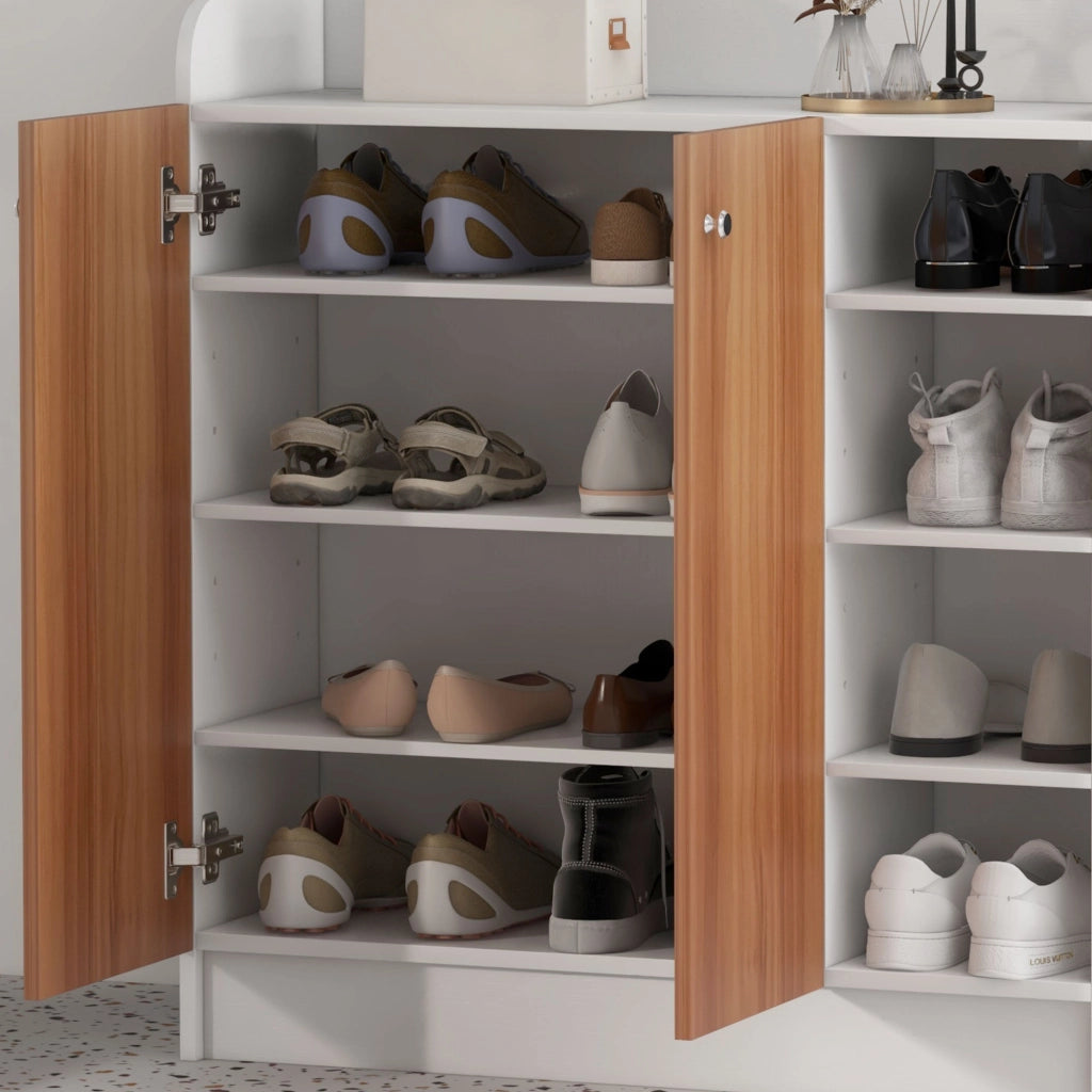 Armadio Scarpiera Moderno con Ante ¨C Minimal ¨C Legno Naturale 83x30x90 cm