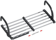 Asciugamano radiatore, asciugamano balcone, asciugamano a muro, stendino pieghevole, in acciaio inossidabile, estensibile, asciugamano da parete (51-95 cm), contenitore per calze impermeabile incluso.