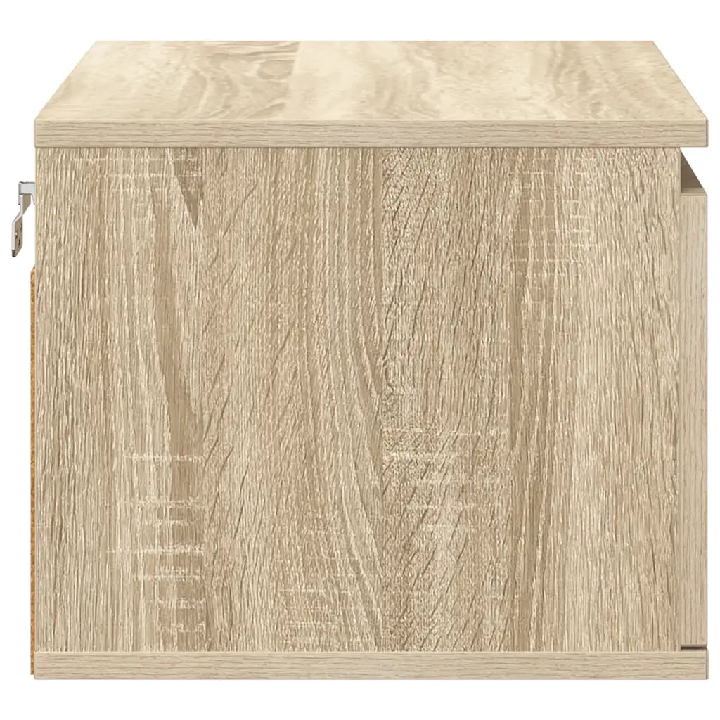 Comodini a Parete con luci LED 2 pz Rovere Sonoma 836831