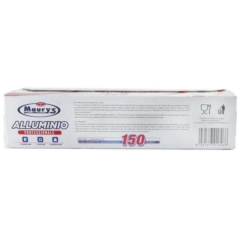 KIT SET 2 PZ MAURY'S ROTOLO ALLUMINIO FOGLIO DA CUCINA 150 MT