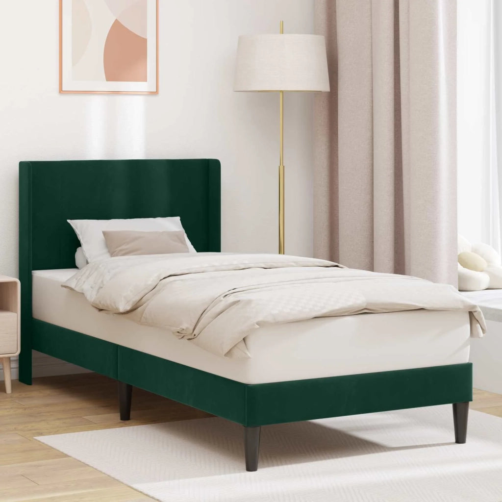 Struttura del letto Verde Scuro 100 x 200 cm Velluto 42027487