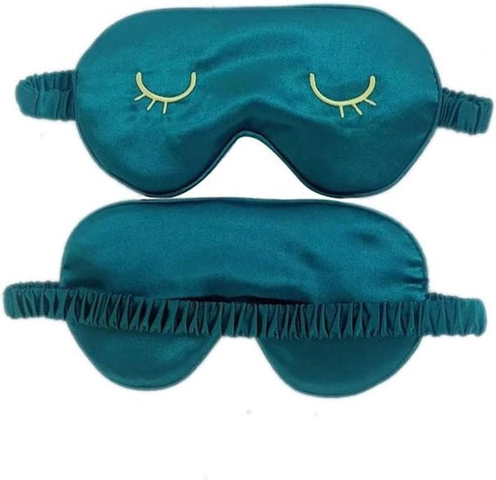 Occhialino bloccante luce maschera notturna 100% idrofilo seta verde