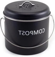 Compostatore cucina 5 litri - Contenitore di alta qualità per rifiuti biologici - Con 2 x filtro attivo di carbone - Compostiera senza odore con coperchio e maniglia