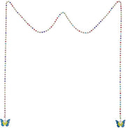 Collana per il viso con pendente a forma di farfalla blu