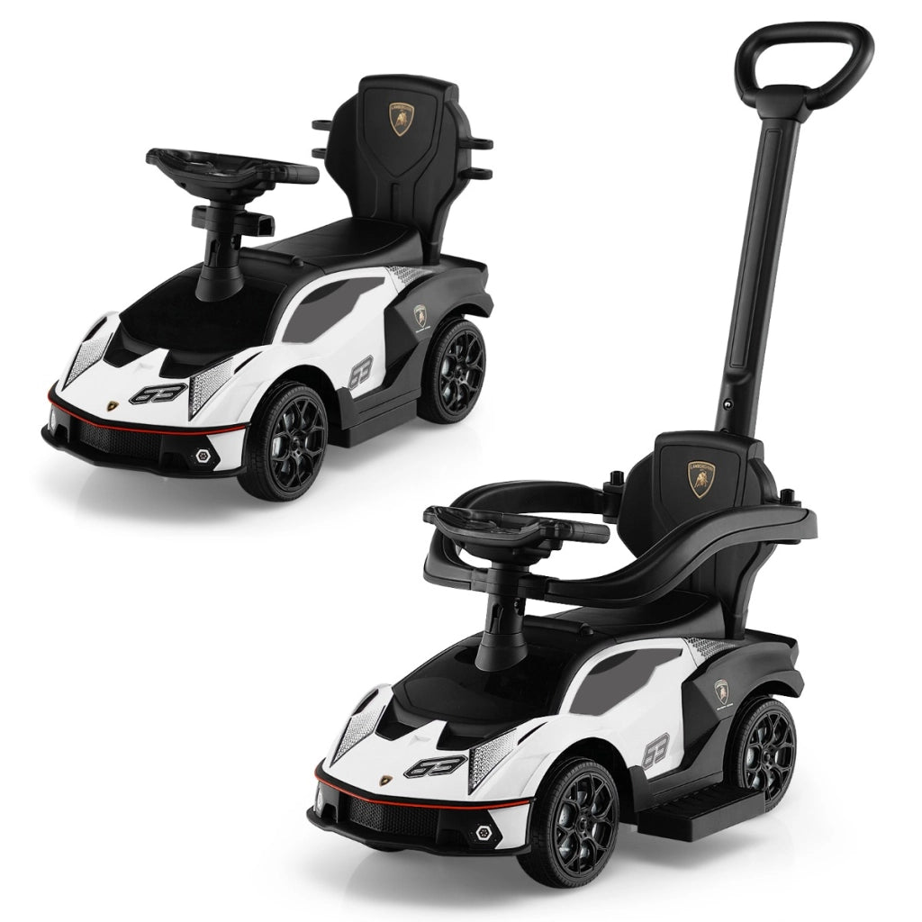 Auto da gioco per bambini 18-36 mesi con funzione di spinta scatola di stoccaggio, Macchina di lamborghini Bianco