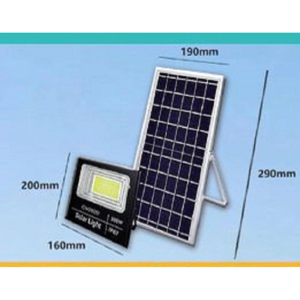 Trade Shop - Faro Faretto Led Pannello Solare Fotovoltaico Ip67 200w Con Telecomando Led-8195 -