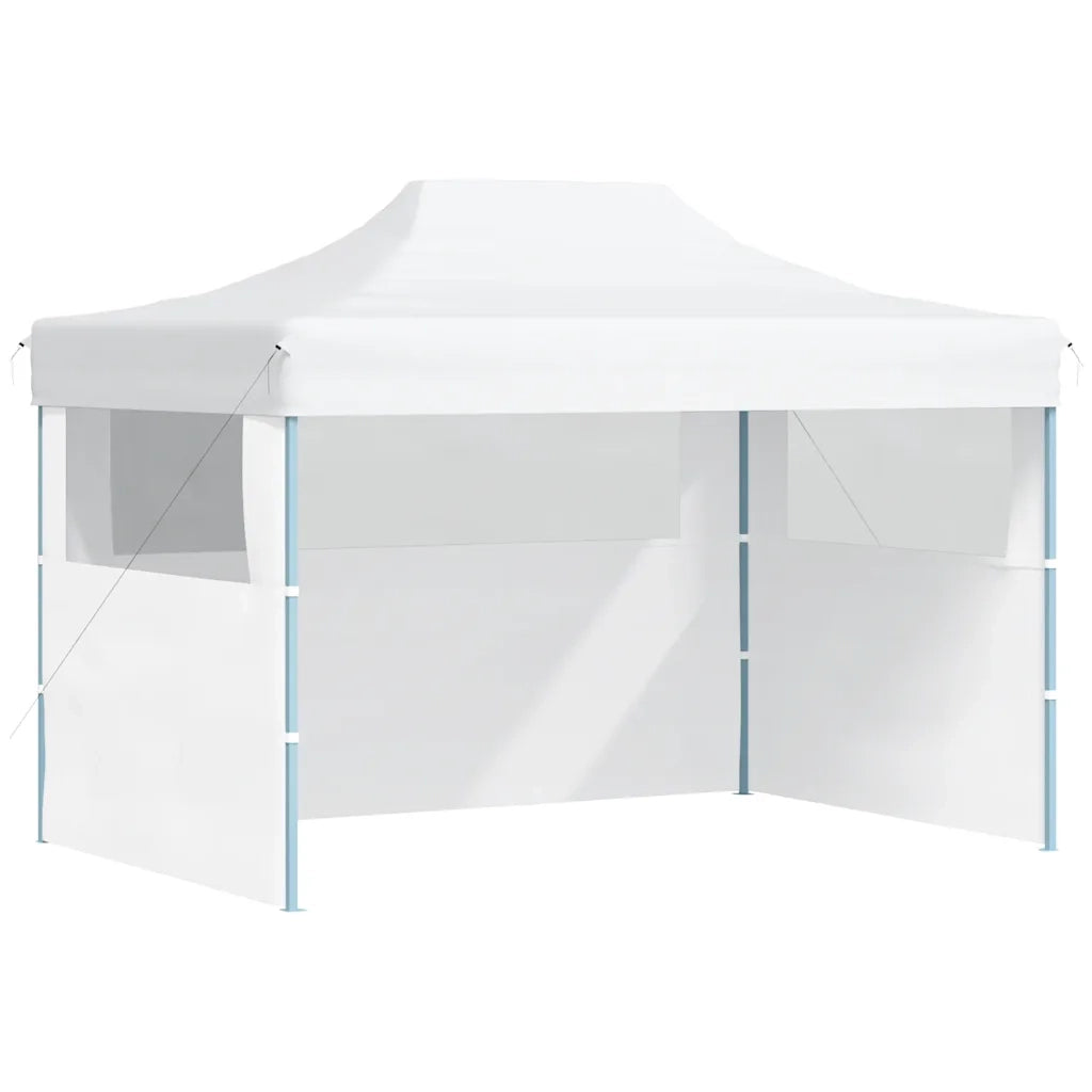 Gazebo Professionale Pieghevole 3 Pareti 3x4m Acciaio Bianco