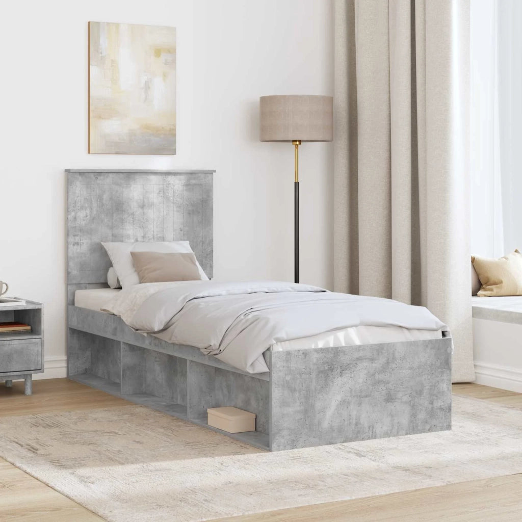 Struttura del letto Grigio Concretè 75 x 190 cm Pino massello