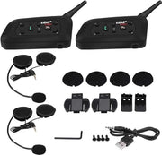 Casco con Headset (Set da 2) - Con Microfono - Intercom Casco - Headset Casco - Sistema di Comunicazione Motorizzato - Headset Motorizzato - Bluetooth - Orecchini con Cuffia - Cuffia per la Testa