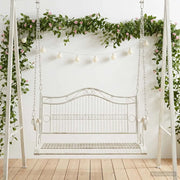 Panchina a Dondolo Acciaio 115 x 61 x 63 cm Bianco Antico 42038692