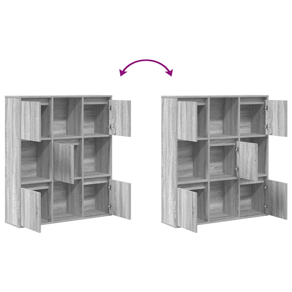 Libreria Grigio Sonoma 89x24x101,5 cm in Legno Multistrato 860405