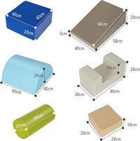 Set di 6 Blocchi per Bambini con Diverse Forme e Colori, Centro attività Palestrina Giocattolo per Arrampicata e Strisciamento (Grigio Chiaro)