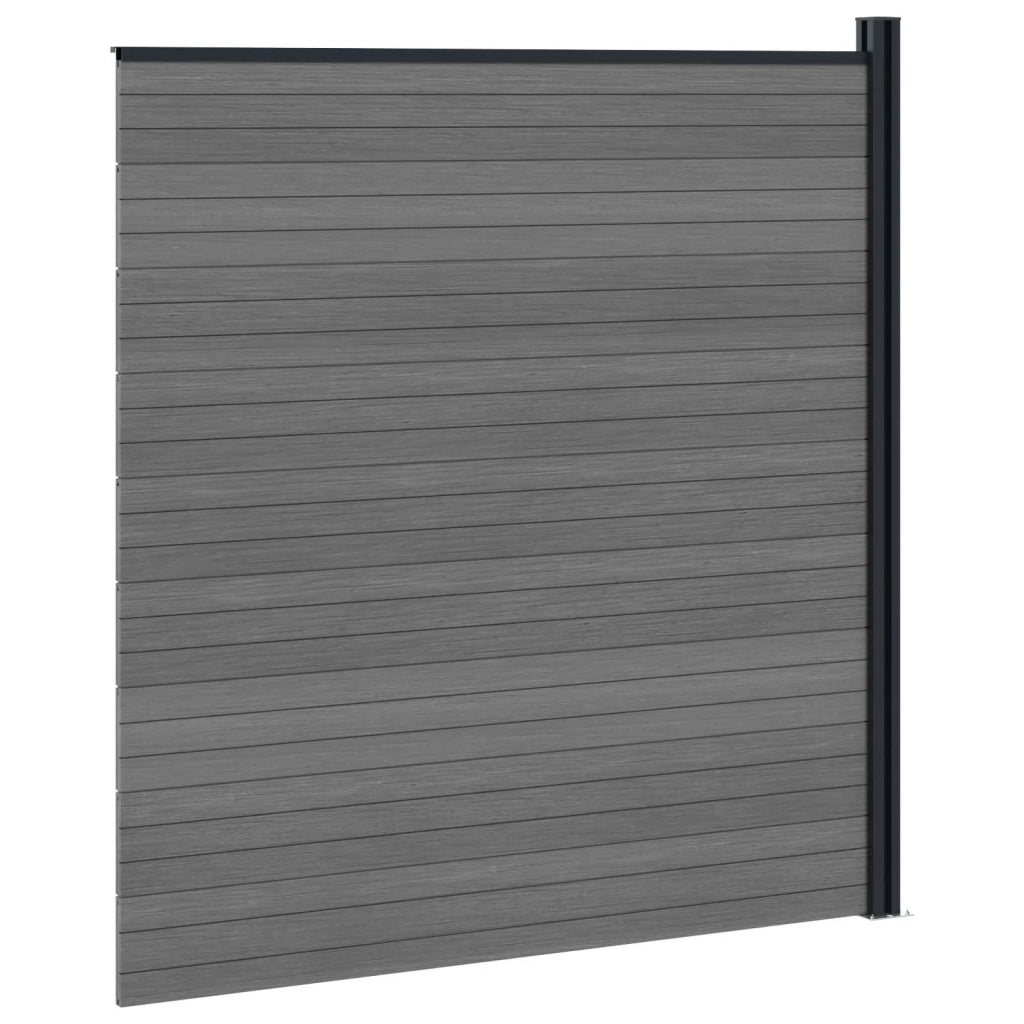 Pannello di recinzione | Recinzione da Giardino WPC e Alluminio Grigio