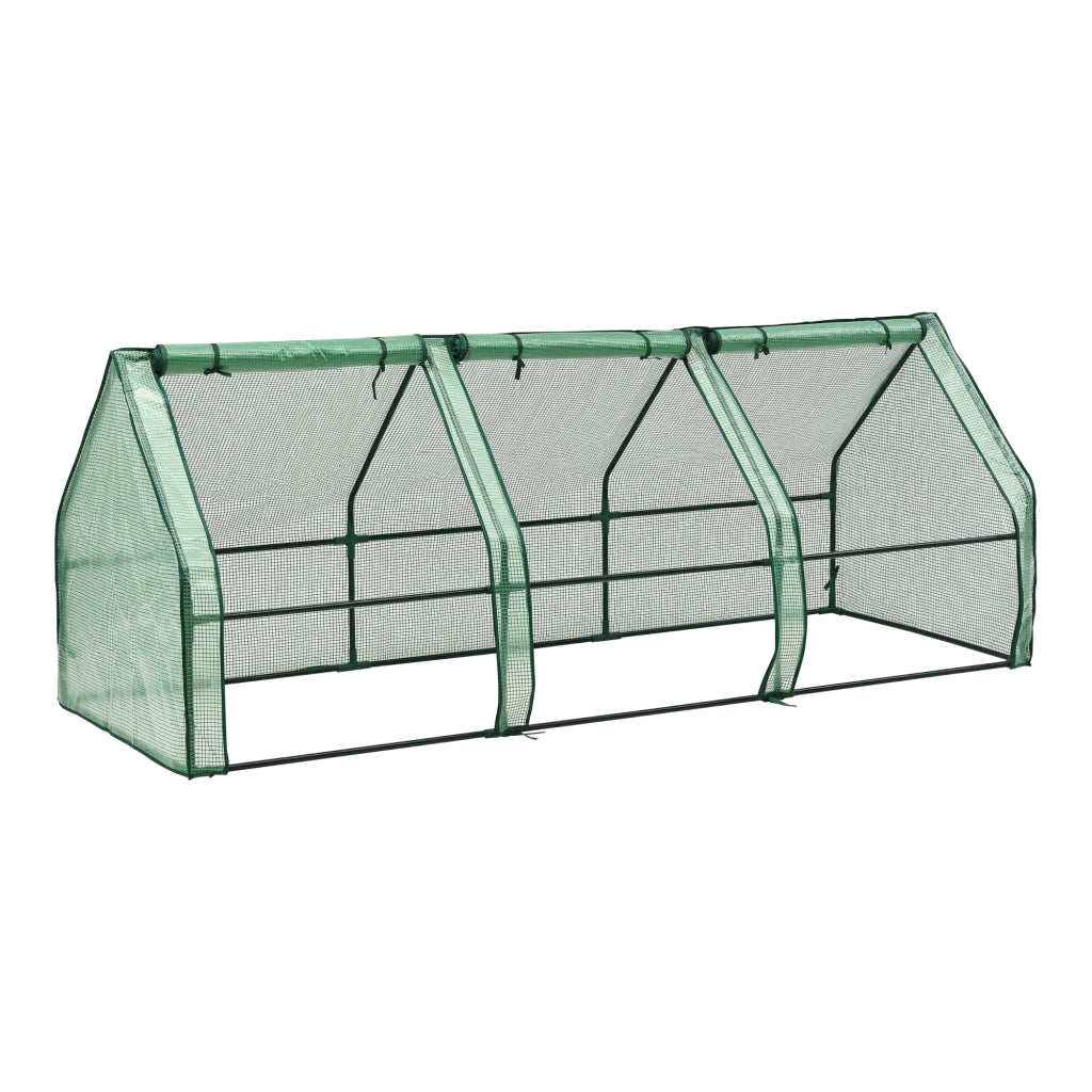 Mini Serra 'Höflein' da Balcone/Terrazza (LxPxA) 240 x 90 x 90 cm Copertura Reticolata Verde - Forma di Casetta [en.casa]