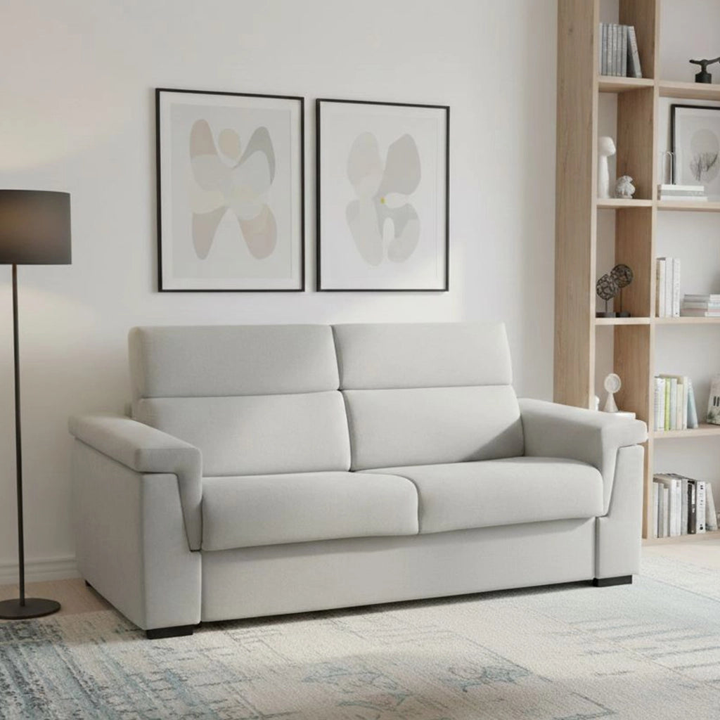 Nus, Divano Letto 3 Posti Sfoderabile Made in Italy, 225x95 cm Grigio Chiaro