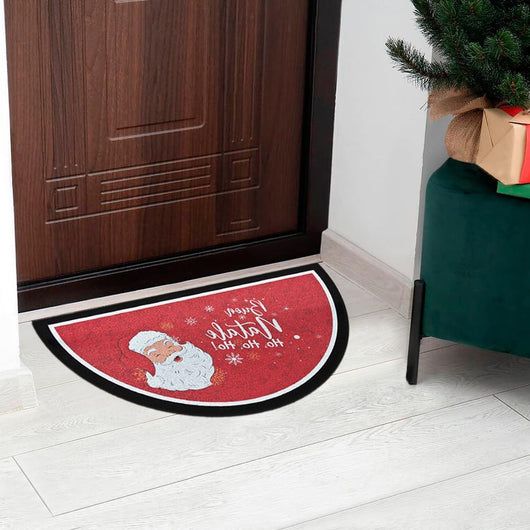 Zerbino Natalizio Gomma Sostenibile Semiluna 40x70 Cm Asciugapassi Natale Ingresso Antiscivolo Dis.A