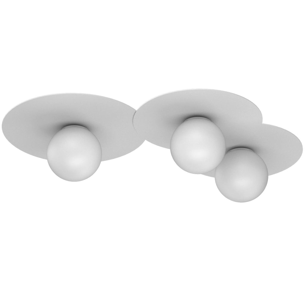 Lampada da soffitto Flat Luminex 3xE27 bianca acciaio