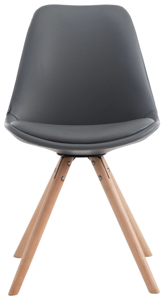Sedia visitatore Laval in similpelle gambe tonde natura,grigio