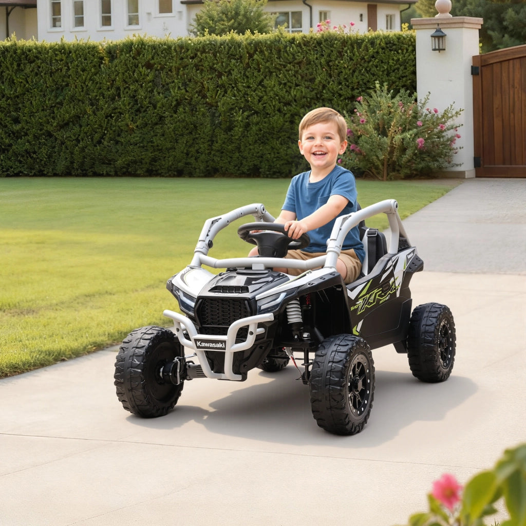 Auto per bambini elettrica 12V ¨C zephmum ¨C Grigio con telecomando, luci LED e musica
