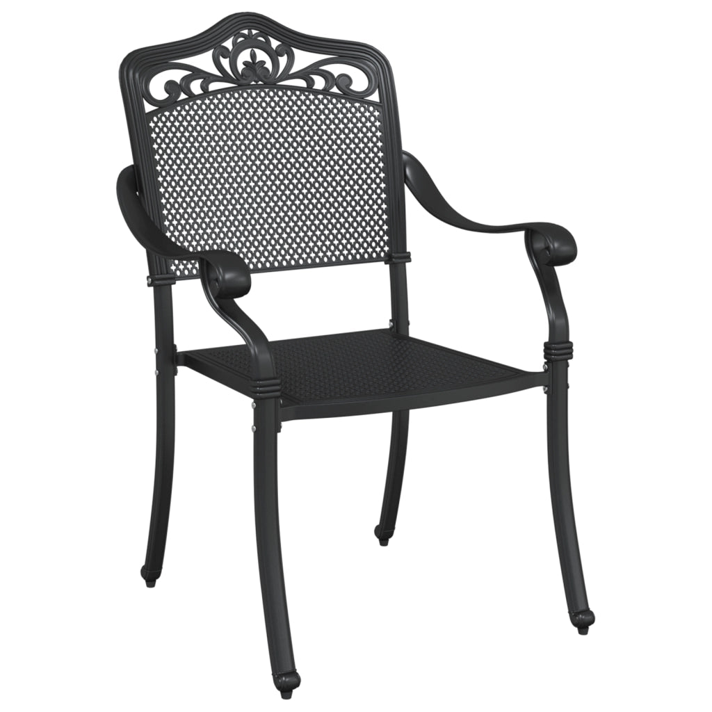 Set da pranzo per il giardino 5 pezzi in alluminio fuso nero
