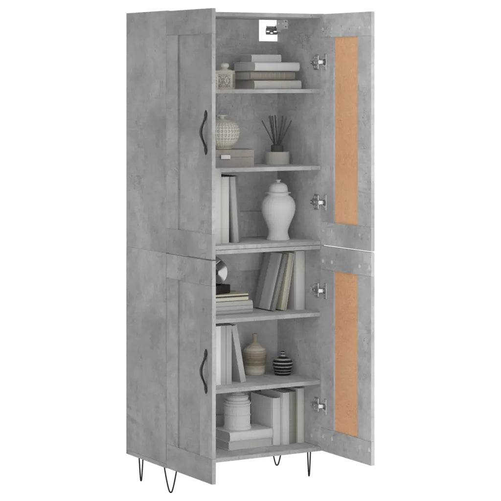 Credenza Grigio Cemento 69,5x34x180 cm in Legno Multistrato 3199717