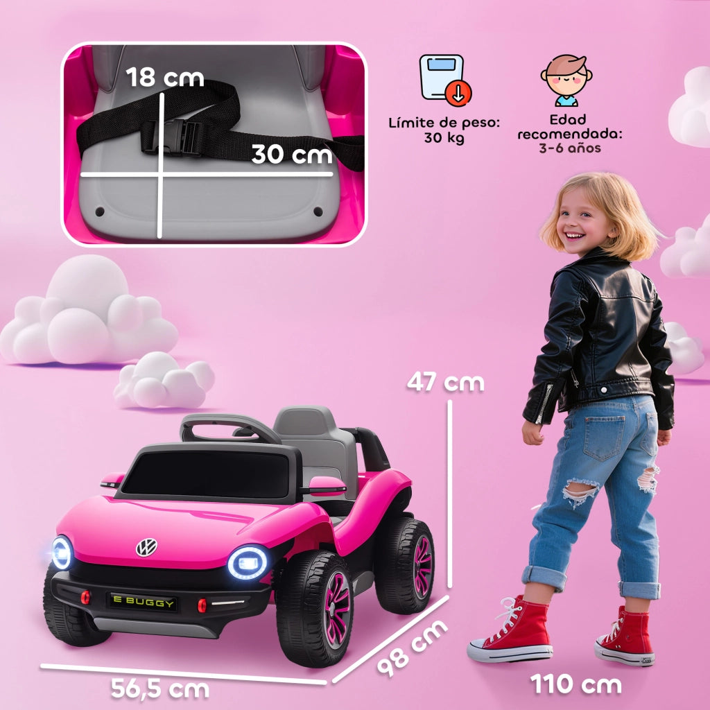 Macchina Elettrica Bambini Volkswagen ¨C Minimal ¨C Rosa 12V Telecomando