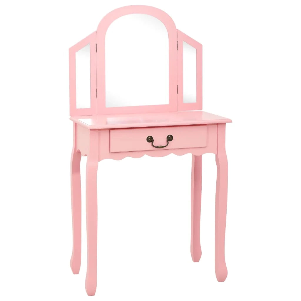Toletta e sgabello 65 x 36 x 128 cm rosa legno MDF 02_0006382