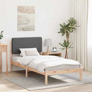 Letto con Testiera Rivestita Grigio scuro 90 x 190 cm 877945