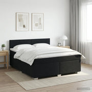 Letto box spring con materasso Nero 180 x 200 cm Tessuto 3450532