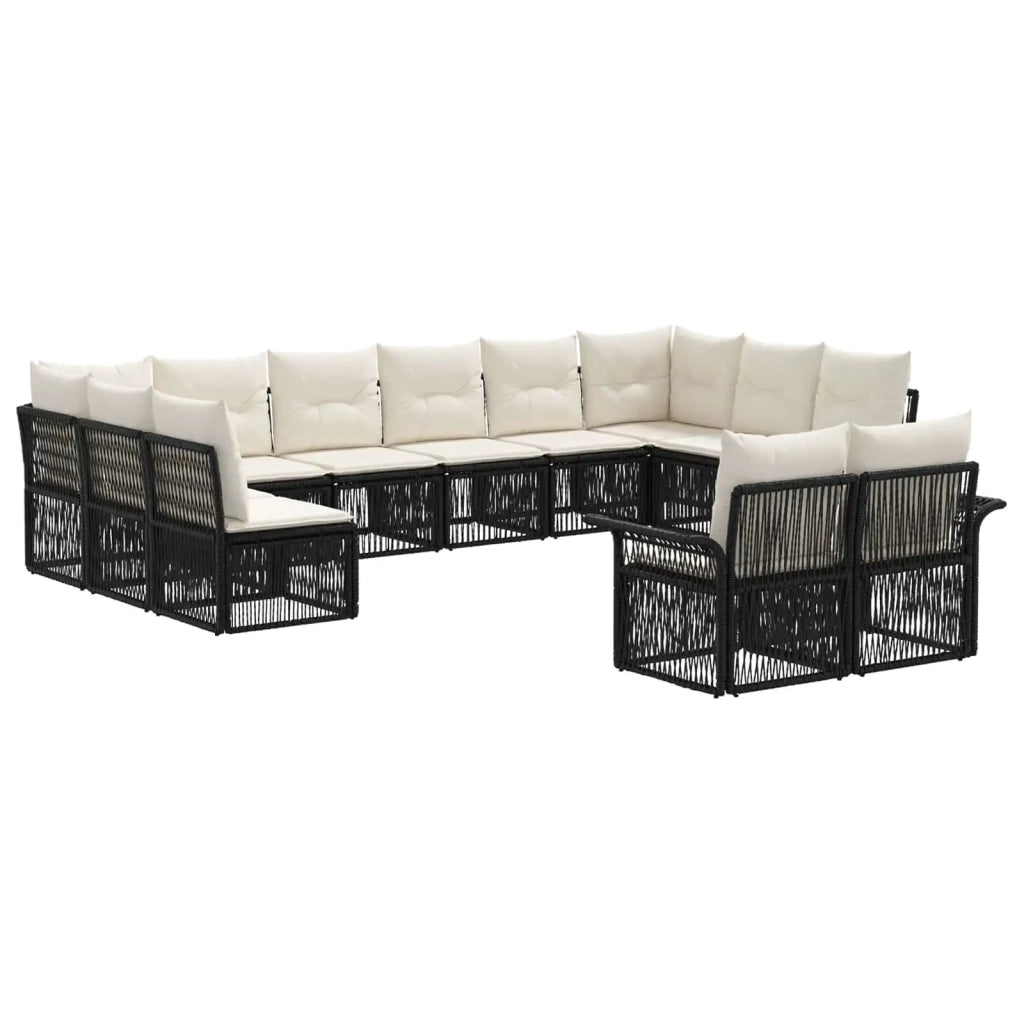 Set Divano da Giardino 12 pcs Nero polyrattan 3434974
