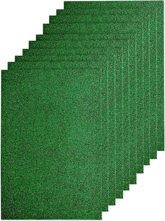 Set di 10 tulle stoffe con glitter per progetti di festa 20 x 30 cm - Verde