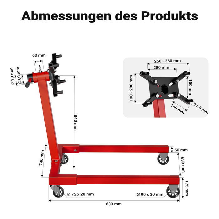 Cavalletto per motore Supporto Sostegno motore 570 kg