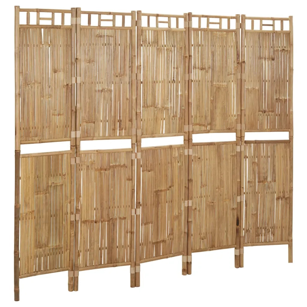 Paravento a 5 Pannelli in BambÃ¹ 200x180 cm cod mxl 66265