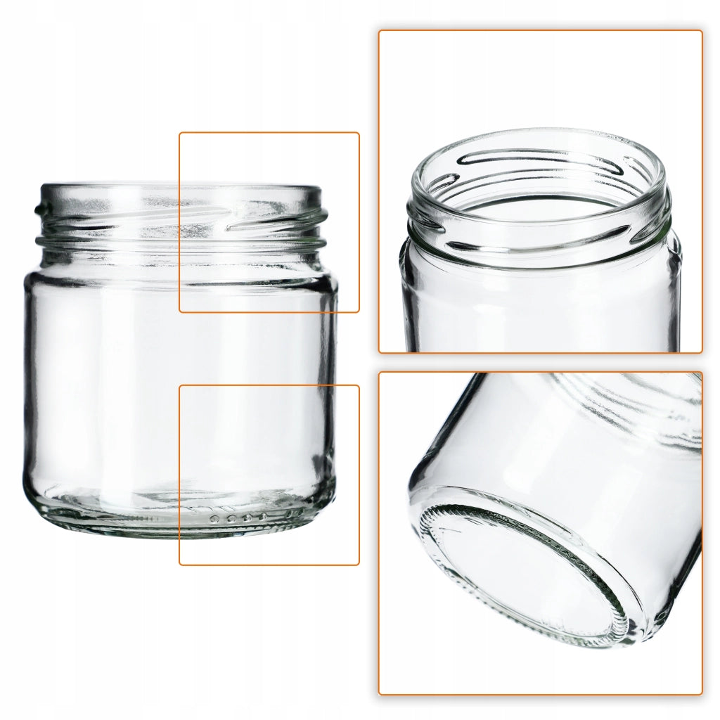 Barattoli per conserve KADAX Lerma 200 ml 50 pezzi 66 mm + coperchi neri
