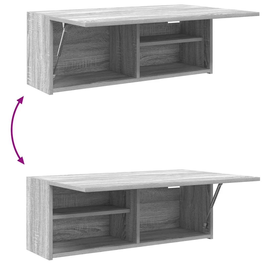 Mobiletto da bagno a parete dal design moderno e funzionale 80 x 25 x 30 cm in legno composito grigio 02_0051274